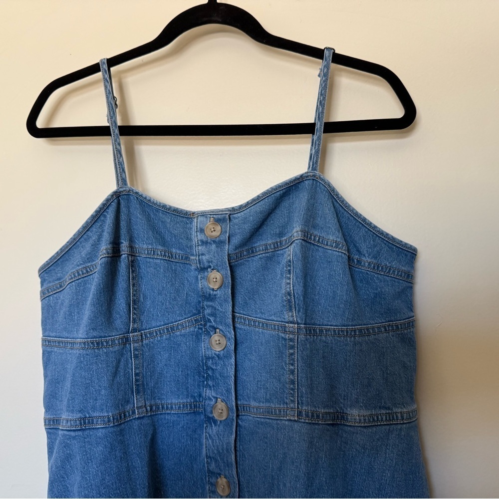 Universal Thread Button Front Denim Corset Midi A… - image 2